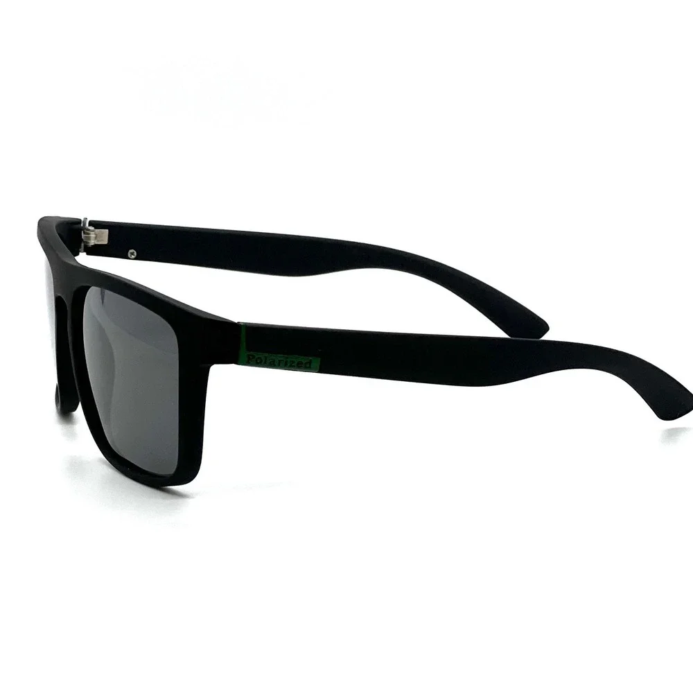 Mens Black Polarized Sunglasses Square Frame Sport Wrap Outdoor Hip Hop Gangster